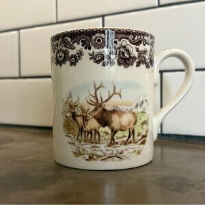 Spode vintage Brown and Cream Elk Design Mug